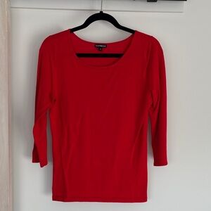 Express Vivid Red Long Sleeve Women's Tee